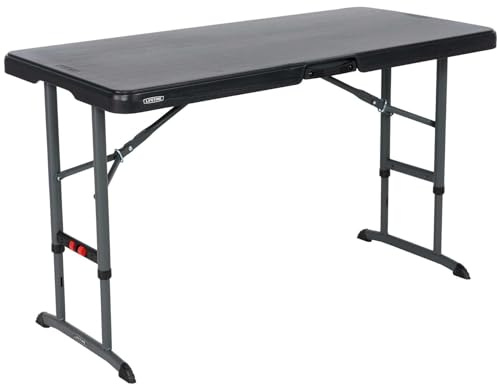 LIFETIME 4-Foot Commercial Adjustable Folding Table, Black