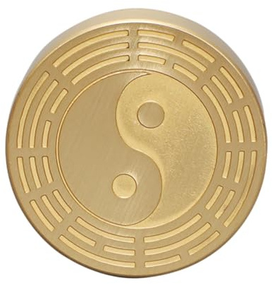 Happyyami Presse-Papiers en Laiton Rond pour Calligraphie Chinoise - Poids De Papier Décoratif De Bureau avec Surface Lisse Et Coins Arrondis Idéal pour Apprendre La Calligraphie Et Cadeau Culturel