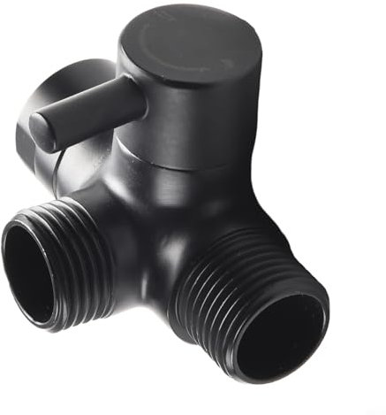 Getdoublerich Deviatore per doccia, adattatore a T a 3 vie, G1/2, staffa di montaggio per soffione doccia, deviatore, connettore deviatore (nero)
