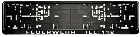 Kennzeichenhalter Rettungsdienst/Feuerwehr – Hochwertiger Nummernschildhalter mit spezieller Aufschrift | Robust und langlebig | Für Standard-Kennzeichen (520 x 110 mm) | UV-beständig