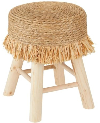 Atmosphera - Hocker gimpo Kiefer beige d30x40cm