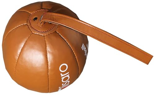 Lisaro Schleuderball aus PU-Leder 2000gramm, Durchmesser Ca. 18-20 cm. Farbe Braun/Natur, Size 2000 Gramm (2-Kg),