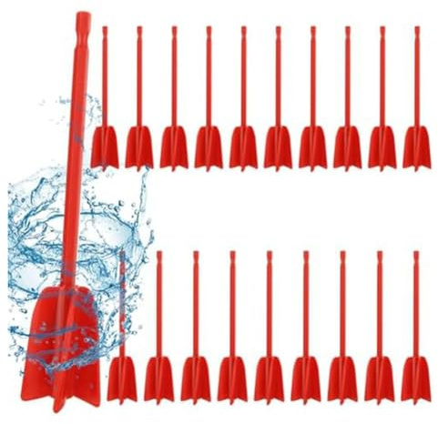 Poggapp 20 Piece Paint Mixer Drill Attachment, Paint Stirrer for Drill, Red Plastic Helix Paint Mixer Resin Mixer Epoxy Paddles for Mixing Resin