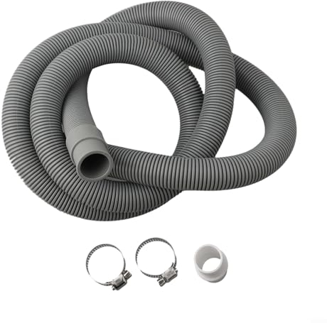 All In Drain Hose Extension Kit for Washing Machine and Dishwasher, Compatible with All Brands Gray, 150cm (150CM)