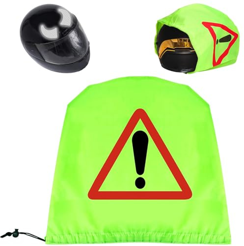 Warndreieck Motorrad, Motorrad Warndreieck, Helmüberzug Motorradhelm mit Reflektierende Aufkleber, Motorradhelm Helmbeutel für Unfallsicherung Warnsignal Unfallstelle Gefahrenstellen Kennzeichnung