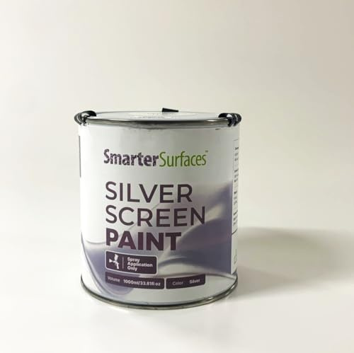 Smarter Surfaces - Pintura de pantalla 3d plateada para proyector de 4,5 m² (aplicación en aerosol), proyecciones para cine en casa, museos y eventos