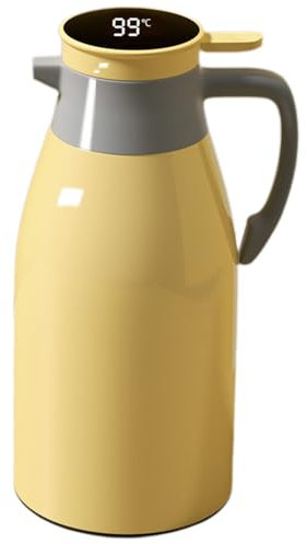 VALINK Jarra térmica para café, termo de 1 L o 2 L, gran capacidad con mango y sensor de temperatura, pantalla para café, té, 1 litro