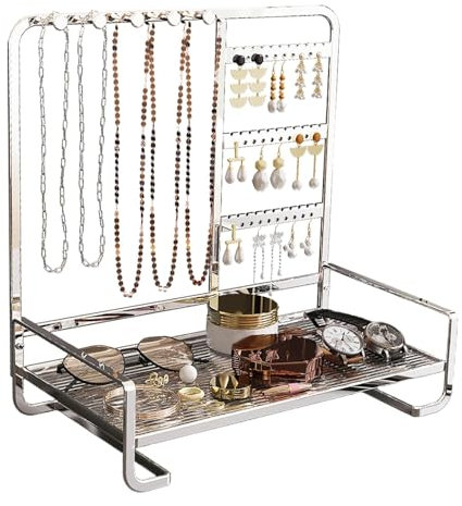 Ynnhik Smyckeshållare, smyckeshållare | Metall smycken torn, smyckeshållare arrangör träd hållare för örhänge halsband ring armband display och förvaring