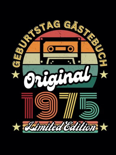 50 Geburtstag Gästebuch 1975 vintage im Jahr 2025: Buch für Glückwünsche und Fotos der Gäste - Geschenk für Mädchen und Jungen
