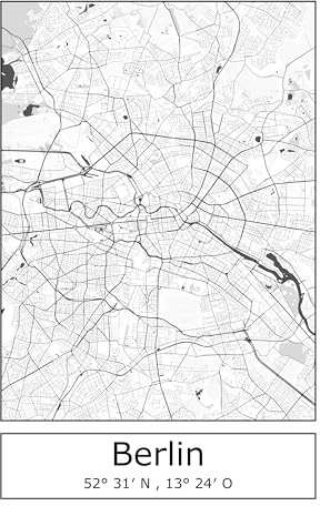 Moin Socks Berlin: Geschirrtuch/Abtrockentuch/Küchenhandtuch mit Karte BZW. Stadtplan von Berlin