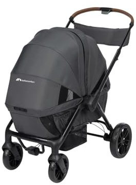 Bebeconfort Helios, Passeggino Gemellare dalla Nascita, 0-4 Anni, 0-22 kg, 2 Sedute Faccia a Faccia, Ruote Larghe All-Terrain, Compatto da Chiuso, Carretto bambini, Capottina, Mineral Graphite