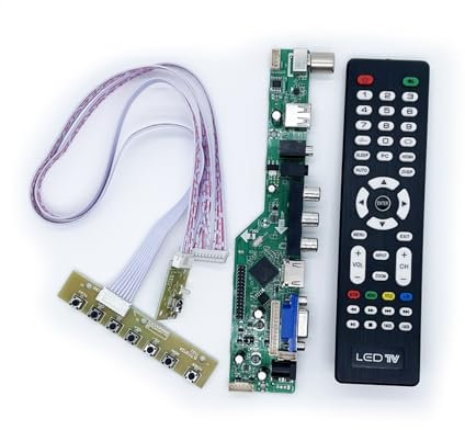 Yhytgbhk V53 Universal Lcd Led Tv Controller Driver Board VGA HD-MI USB TV Motherboard Analog Signal 15-42 Inch(V53 KEY)