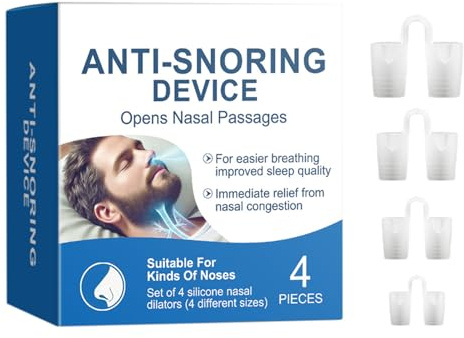 Nasal Dilator Device - Snore Relief Solution, Nose Breathing Aid | 2.2x0.87x2.28 tum Anti Snning Silicone Set, Nasal Opener Tool, andningsstöd under sömn