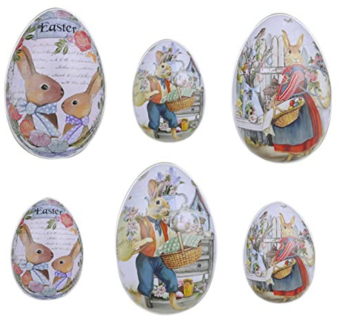 CALLARON 6Pcs Easter Themed Egg Shaped Candy Boxes Decorative Festival Candy Cases for Holiday Treats and Party Supplies Unique and Fun Packaging for Easter Celebrations