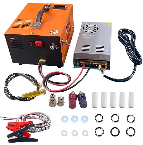 Portable High-Pressure PCP Air Compressor - Auto-Stop Feature for Air Rifles, Paintball, Diving - 4500 PSI/300 BAR - 220V-12v
