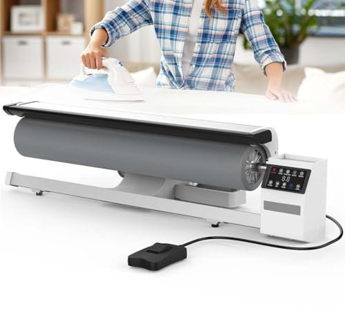 YMXEURSC Pressa a Vapore per Ferro da Stiro a rulli rotanti 900mm,piroscafo Industriale per Tessuti 2950W per Biancheria da Letto e Stiratura efficiente