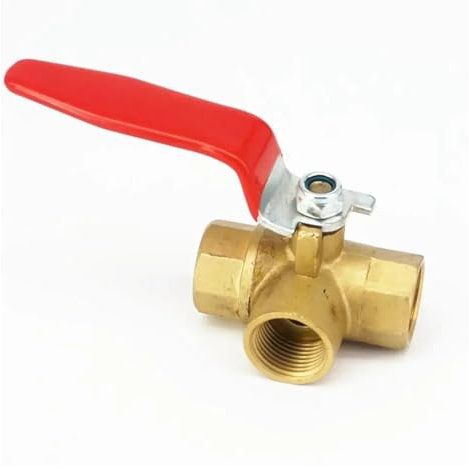 3/8 BSP Female L-Port 3 Ways Brass Ball Valve for Air Gas Water PAJPXPCD