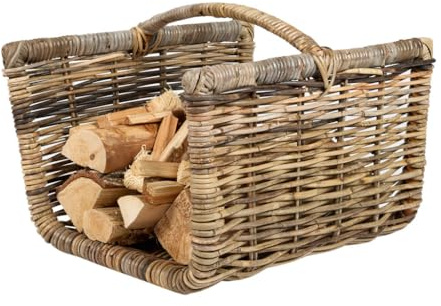 Wicker Log Cradle Kindling Basket Firewood Store Log Burner Wood Crate DP77 | Log Cradle, Log Rack, Firewood Basket, Fireplace Storage, Hand Woven, Willow Wicker