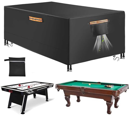 6/7/8/9 ft Pool Table Covers, Billiard Table Covers Waterproof, 420D Oxford Pool Table Cover, Indoor & Outdoor Dustproof, Fit Snooker Ping Pong Cover for Pool Table Game,8FT(102 L x 53 W x 32 H)