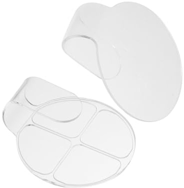 Ronde Palette à Quatre Compartiments de Mélange Maquillage Acrylique 2 | Surface Lisse, Design Portatif, pour Pigments, Crème Visage et Usage Cosmétique Quotidien
