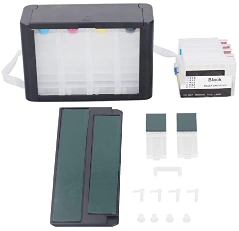 Haofy Permanent Chip 4-Farben-Tintenpatrone, Hervorragende Luftdichtheit für den Foto-/Dokumentendruck, Kontinuierliche Tintenversorgungspatrone aus PP-Material Zum Nachfüllen von Druckertinte, (#7)