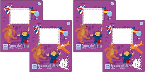 Formati Sprachenheft V.2 Quart 20 Blatt liniert mit Kombination aus Bild- und Vokabelteil, 2 Stück, aus 100% Recyclingpapier (Packung mit 2)