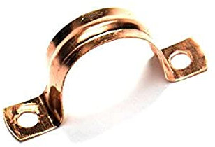 Merriway BH05749 (10 Pcs) Saddle Band Pipe Clip, Copper 15 mm - Pack of 10 Pieces