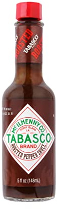 TABASCO Roasted Pepper Hot Sauce - 150ml bottle - Salsa picante de chile rojo asado - Sazonador Premium Perfecta para adobos, barbacoas y platos cotidianos | Salsa picante rica y sabrosa, hecha con pimientos rojos maduros, ajo y cebolla, ideal para sándwiches y más