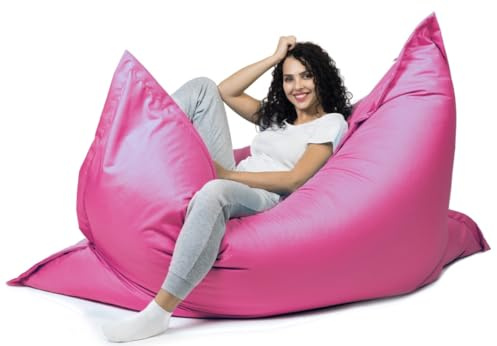 sunnypillow XXL Sitzsack, Riesensitzsack Outdoor & Indoor 180 x 145 cm mit 380L Styropor Füllung Sessel für Kinder & Erwachsene Sitzkissen Sofa Beanbag viele Farben und Größen zur Auswahl Rosa