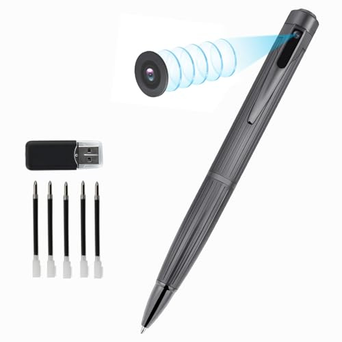 Cámaras Espía Pen, Amyway Cámaras Oculta 1080P HD Mini Cámara Portátil de Bolsillo Cámara Oculta Cámara grabadora de Audio y Video para Negocios y conferencias con detección de Movimiento