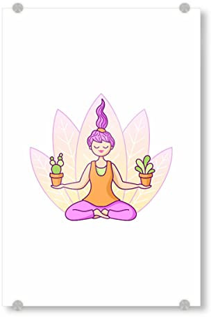 artboxONE Acrylglasbild 30x20 cm Menschen Plant Yogi Bild hinter Acrylglas - Bild Yogi Breathe in Inhale