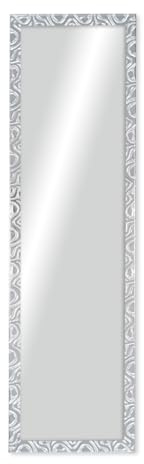 CHELY INTERMARKET Espejo Pared Cuerpo Entero 35x140cm-Marco Exterior 42,5x147,5cm MOD-144 Plata-Plateada. Material PVC.