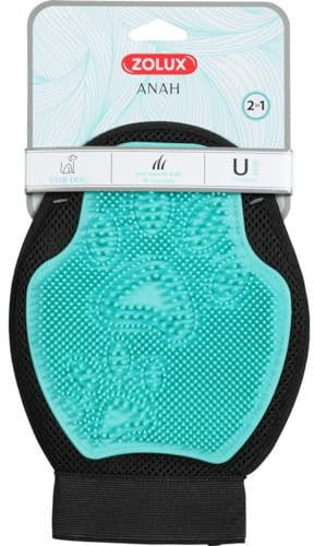 Zolux-Gant de toilettage Double Face 2 en1, Gamme ANAH pour Chien. Taille Unique.-ZO-470837