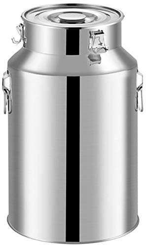 201 Acero Inoxidable Latas De Leche Cubo De Vino Olla De Lechería Barriles De Transporte De Leche Jarra De Mano Botella De Leche Cubo De Aceite Bote De Té Con Tapa Sellada De Silicona,100L