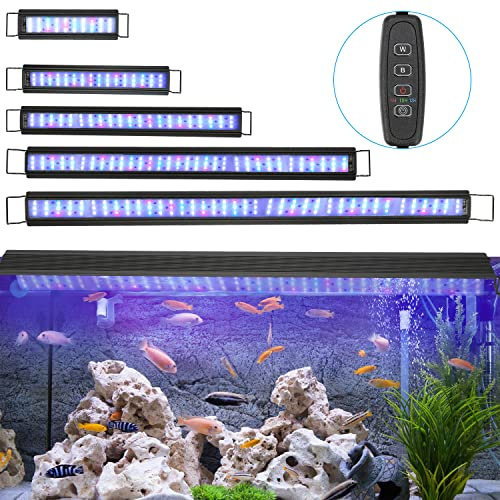 Sonnewelt 36W acquario Illuminazione a LED Lampada RGB e attacco luce blu Lampada impermeabile Illuminazione 87-110 cm con staffa regolabile per acquario piante acquatiche corallo
