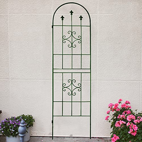 ZYFA Metall-Rankgitter Rankhilfe Garten Kletterhilfe Rankhilfe Rankzaun Rosengitter Beetzaun Spalier Beeteinfassung Rundbogen Pflanzengitter zum Stecken,für Kletterpflanzen (Color : Green, Size : B)