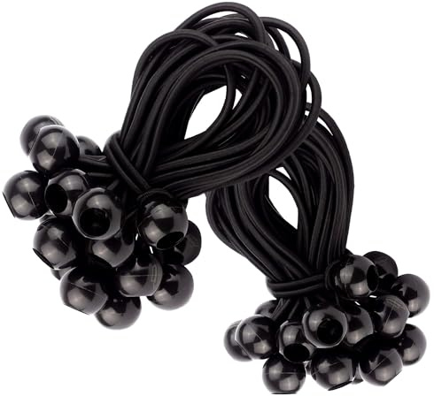 Upgrade4cars 50 Tensores Elasticos con Bola Negro para Coche Accesorios