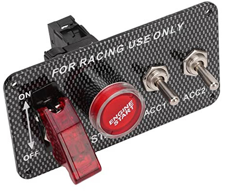 Kit Pannello Interruttore di Accensione Universale 12V 40A con Stile in Fibra di Carbonio, Pulsante di Avvio Motore per Auto da Corsa