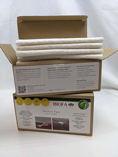 Biofa Bamboo Pads/Bambustücher 8 Stück, 36 x 36 cm, waschbar