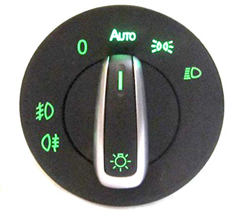 Car Headlight Switch AUTO-Scheinwerferschalter mit Lichtsensormodul, passend for VW Golf 4, Jetta MK4, Passat B5, Polo Bora, Beetle, passend for Skoda Fabia Headlight Switch ( Color : Green color )