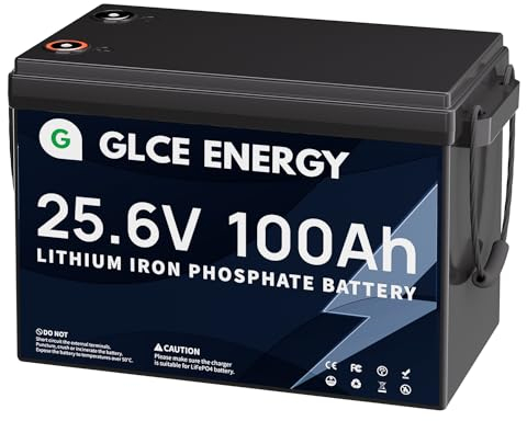 GLCE ENERGY LiFePO4-Batterie 12V 200Ah Mini, 4000–15000+ Deep-Cycle-Batterie mit integriertem 100A BMS für Wohnmobile, Boote, Solarenergiespeicher, Notstrom, Camping und mehr