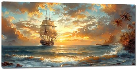 Sonnenuntergang Diamond Painting XXL 50x100cm, 5D Diamant Painting Bilder Ozean Diamond-painting Erwachsene Full DIY Groß Diamant Kunst Malerei Stickerei Set Kreuzstich Basteln Bilder Home Wand Dekor