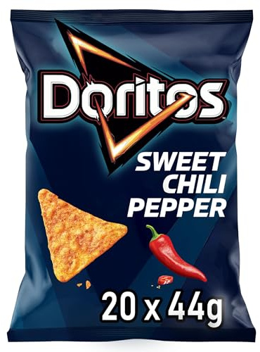 Doritos Sweet Chili Pepper - Tortilla Nachos mit süßem Chili-Geschmack - Herzhafter Snack zum Knabbern aus Mais (20 x 44g)