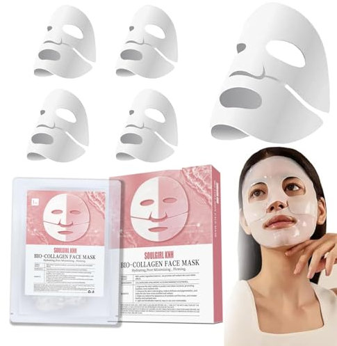 Korean Bio-Collagen Real Deep Mask, Hydrating Collagen Mask Overnight, Anti-aging Kollagen Gesichtsmaske, Collagen Reverse Film Volume Peel off Mask, Lösliche Kollagen-Ergänzungsfolie (10)