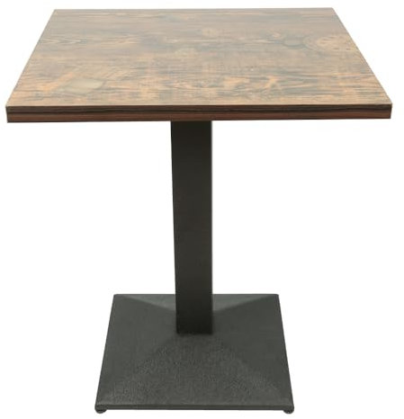 MENGDA Tisch 60x60 cm Bistrotisch,Quadratischer Esstisch,Anwendbare Szenarien Balkontisch Gartentisch Terrassentisch.60 x 60 x 75 cm (Retro-Uhr)