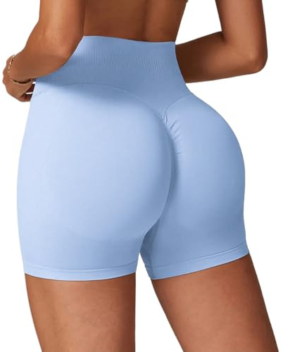 Qmttoae Seamless 4.5 Scrunch Butt Lifting Gym Shorts for Women Booty Workout Shorts Tummy Control Cycling Yoga