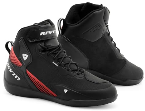 Revit G-Force 2 H2O Neon wasserdichte Motorrad Schuhe, schwarz/rot, 44