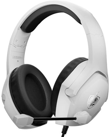 PHOINIKAS Casque Gamer pour PS4/PS5/Xbox One/Switch/PC, Pilote 40MM avec Son Surround 3D Bass, Micro Antibruit Réglable avec Fonction Muet, Lumière LED