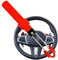 Steering Wheel Lock Twin Bar, Steering Lock, Stop Thieves Stealing Your Car, Car Steering Wheel Locks, Anti-Theft Device, Universal Fit, High Visibility, Adjustable Length, 3 Keys (Red)