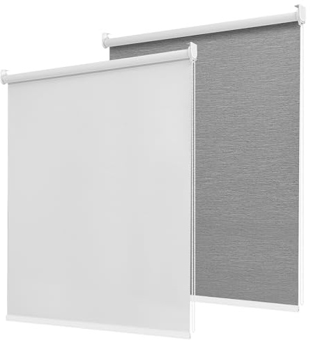 Pesalco 100% Blackout Roller Shades for Indoor Windows with Thermal Insulated Fabric UV Protection Privacy Window Shades for Living Room, Home and Office White 36 W x 72 H
